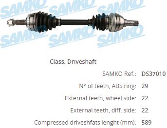 MGA-73095 Aks Sol - (Opel   Meriva A 1.6 2003-2010) Absli