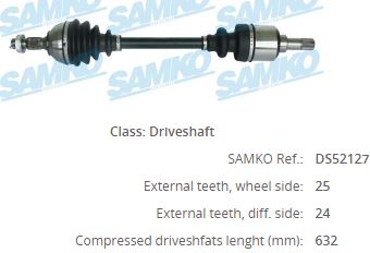 PE-8021 Komple Aks Sol On Uzunluk 625mm Peugeot Partner Tepee 1.6 Hdi 2008- / 307 1.4 Hdi - 1.6 Hdi / Berlingo 1.6 Hdi 2008-