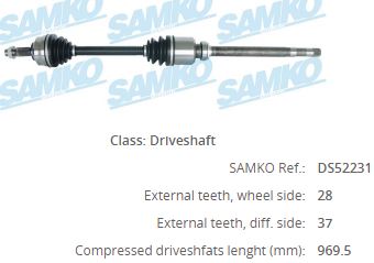 FI-8061 Komple Aks Sag On Uzunluk 979mm Fiat Scudo (270) 2.0 Mjt 2007- / Peugeot 407 Sw 2.0 Hdi 2004-2010