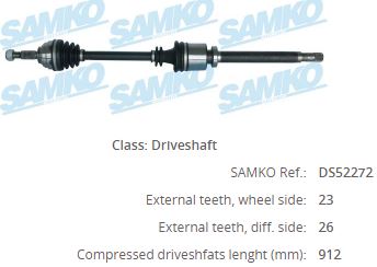 RN-8049 Komple Aks Sag On Uzunluk 911mm Renault Megane Ii 1.4i 16v - 1.5 Dci - 1.6i 16v 2002-2008