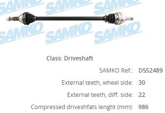 OP-8024 Komple Aks Sag On Opel Vectra C 1.6 16v Uzunluk 987mm 2002-2008