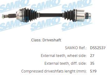 FD-8018 Komple Aks Sag On Ford Mondeo Iii 2.0i 16v  Uzunluk 579mm 2000-2007