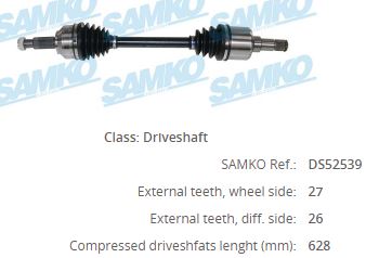 FD-8017 Komple Aks Sol On Ford Mondeo Iii 2.0i 16v  Uzunluk 627,5mm 2000-2007