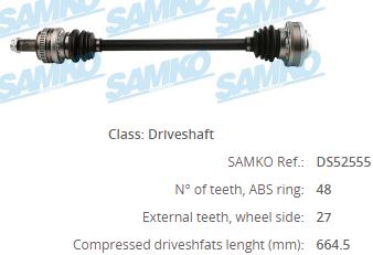 BM-8026A Komple Aks Sag Arka Bmw 3 Serisi (E90) 320 D Absli 48 Dis Uzunluk 660 Mm 2005-2011