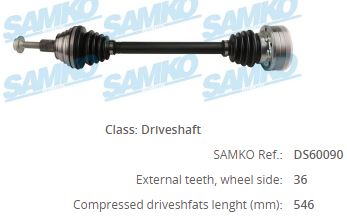 VW-8005 Komple Aks Sol On Volkswagen Golf V (1k1) 1.6i Uzunluk 543mm 2003-2009