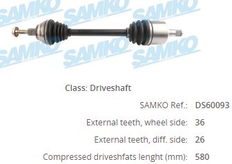GKN-304760 Sol Aks Komple Vw Golf Audi A3 Seat Leon Skoda Octavia
