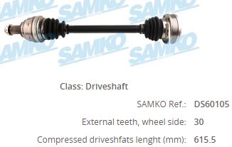 ZDS1019 Komple Aks Sol Arka Uzunluk 610mm Bmw 320 D (E90) 2005-2011