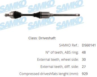 BM-8052A Komple Aks Sag On Absli 48 Dis Uzunluk 932mm Bmw 5 Serisi (E60) 530i - 530d Xdrive A-T/M-T 2007-2009