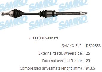 FD-8002 Komple Aks Sag On Uzunluk 916mm Ford Fiesta V 1.4 Tdci M-T 01-08/ Fiesta Vi 1.5 Tdci M-T 08-12/ Fiesta Vii 1.5 Tdci M-T 12-/ B-Max 1.0i -1.4i M-T 12-/ Fusion 1.4 Tdci M-T 02-10