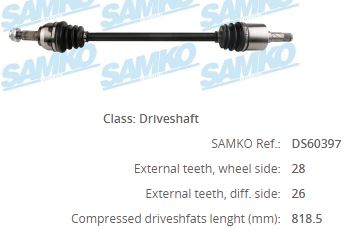 RV-8019 Komple Aks Sol-Sag Arka Uzunluk 819,5mm Land Rover Freelander Ii 2.0 Si - 2.2 Td4 4x4 A-T/M-T 2006-2014