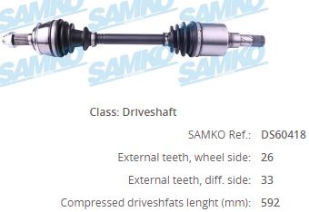 MN-8000 Komple Aks Sol On Mini Cooper (R50,R53) 1.6 M-T Uzunluk 591 Mm 2001-2006