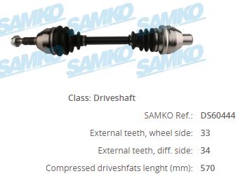OP-8022 Komple Aks Sag On Opel Astra H 1.3 Cdti Uzunluk 570mm 2004-2010