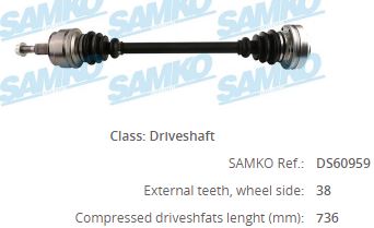 AD-8017 Komple Aks Sol-Sag Arka Uzunluk 733mm Volkswagen Touareg 2.5 R5 Tdi A-T/M/T 2003-2010