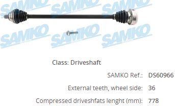 GKN 304774 Aks Komple Ön Sag Duz Vites Golf5-Jetta-A3
