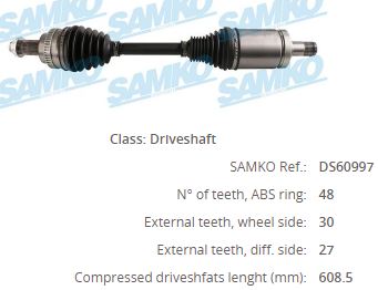 BM-8051A Komple Aks Sol On Absli 48 Dis Uzunluk 610mm Bmw 5 Serisi (E60) 530i - 530d Xdrive A-T/M-T 2007-2009