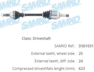 VEKA FI-8064 Komple Aks Sol Ön Uzunluk 582 Mm Fiat Linea 1.6 Mjt 07> Grande Punto 1.3 Mjt Euro 4   05 12