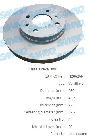 BRE-09.D227.11 Fren Diski On Uv Coated Hyundai