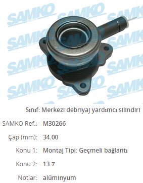 VAL-1102534 (Fte Marka Kirmizi Kutudur)Debriyaj Rulmani Hidrolik Fte Za34075.3.1 ( Ford   Transit V348/V363 A .Ceker 2.2 Tdci 11-)