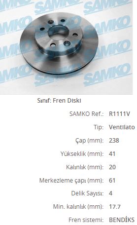 EDGE-E105784E Fren Diski On Havali ( Kucuk )R9-R11-R19-R21 Clio I 91>96 Clio Ii 98> Clio Symbol 00>09 Kangoo 97> S