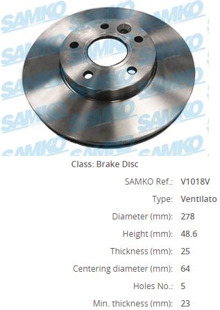 TDF2081 Fren Diski On Havali 5 Bjn 278,1x25x63,6x48,5 Ford Focus Ii 1.6 Tci 2004-2011/ Focus Iii 1.6 Tdci 2011-2015/ Kuga I 2.0 Tdci 2008-2013/ Focus C-Max 1.6 Tdci 5 2003-2007/ C-Max Ii 1.6 Tdci 2010-