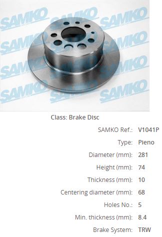 BRE-08.3441.24 Fren Diski Arka Volvo