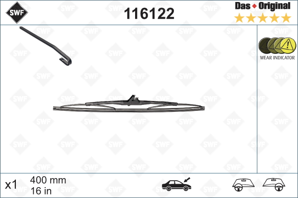 VAL-116122 Swf (X1) (400 Mm) Bmw 3-Series (06/75/03/79)  Fiat Panda 1 (07/80/12/92)  Ford Fiesta 2 (09/83/02/89