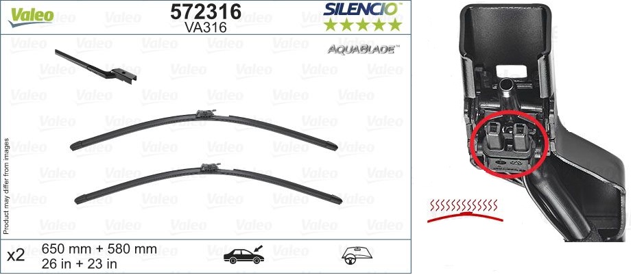 VAL-119116 Swf Aquablade Flat Blade (X2) (650+580 Mm) Mercedes Benz Gle-Gls (Isitma Özellikli)