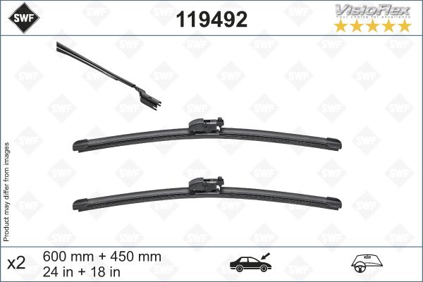 VAL-119492 Swf Visioflex Flat Blade (X2) (600+450 Mm) Mazda 6 (02/12/)  Cx-5 (05/17)