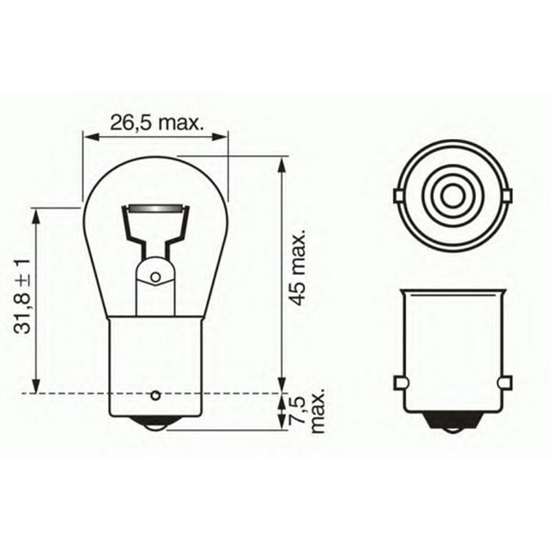 BOS-1987302811 Ampul Eco 12 V 93 21w P21w (Sinyal Fren Ve Arka Sis Ampulu )