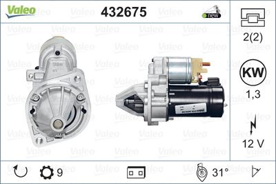 VAL-432675 Mars Motoru Mercedes 12v -1,3 Kw - 9dis