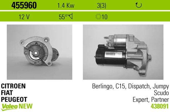 DEN-DSN3004 Mars Motoru 12v 10 Dis 1,1 Kw Citroen Berlingo 1,9d 96-04 / Partner 1,9d 96-04 - 407 2,0hdi 04-)
