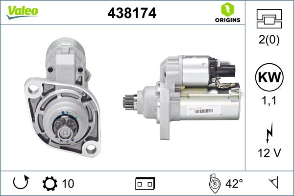 SPG-STR1084 Mars Motoru 12v 1.1kw 10 Dis Ccw (Str3342) Passat B6 - Golf V Vi - Jetta Iii - Tiguan ( Benzinli Araclar Icin)