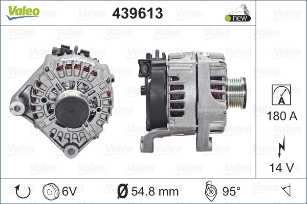 VAL 439613 Alternatör 180 Amper E81-82-87-88-90-91-92-93-60-61-X1-X3