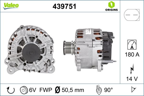 VAL 439751 Alternatör 180 Amper T5,5-Crafter