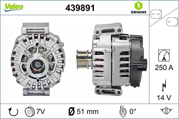 VAL-439891 Alternator Origins Mercedes Gle Gls M Seri W166