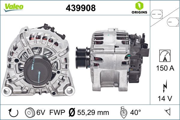 SPG-ALT1047 Alternator 12v 150a 6pk (Alt8128) Focus Iii - Fiesta Vi - Connect 13- / Volvo S40 S60 S80 (1.5 1.6 Dizel Araclar Icin)