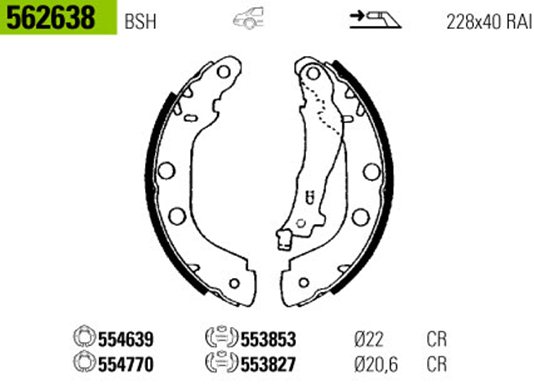 VAL-562638 Fren Balatasi Kampana Levyeli Buyuk Tip Kangoo 98- Primera Ii 1.6 Gx Slx 2.0 Td Gx Slx 96-