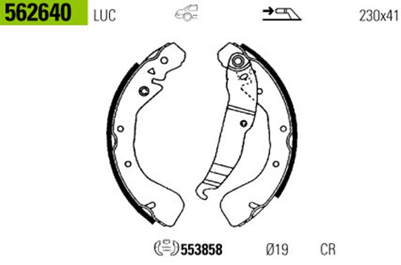 VAL-562640 Arka Fren Balatasi Pabuclu Astra F 91-98 Astra G 98-05 Astra H 04=> Combo 01=> Vectra B Zafira A