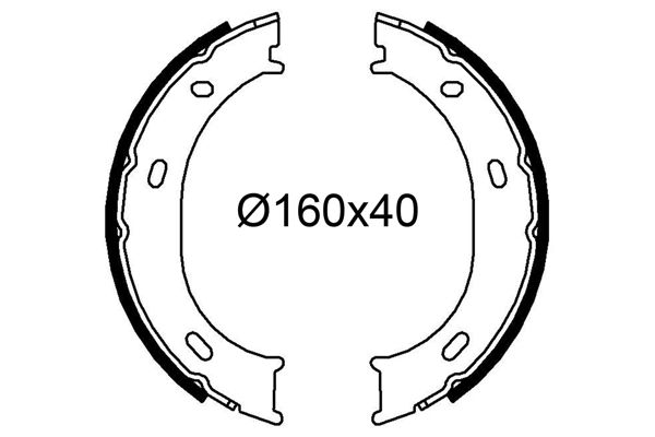 WBS1073 Fren Pabuc Balata Arka Aksesuarli Sprinter 2t 208 D 160x40 Mm 1995-2006/Sprinter 3t 310 D- 1995-2006/Lt 28-46 Ii 2.5 Tdi- 1996-2006/Sprinter 3t 308 D- 1995-2006/Sprinter 3t 312 D- 1995-2006