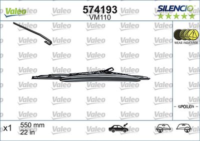 VAL-116606 Silecek Supurgesi Swf Surucu Tarafi 550mm Spoylerli ( Ford   Fiesta / Mondeo / Audi ) 55 /