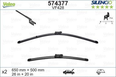 VAL 119414 Silecek Süpürgersi Ön Takim 650 / 500 Mm X5 G05
