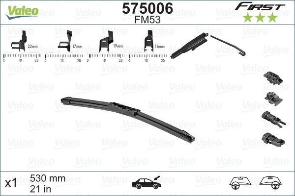VAL-575006 Valeo First Multiconnection Flat Blade Fm53 (X1) (530 Mm)