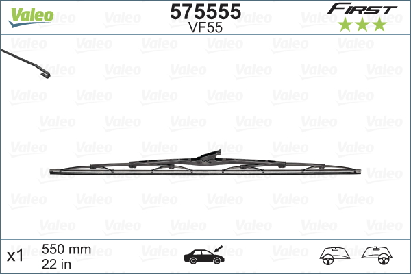 VAL-575555 Silecek Seti First 550mm (Adet)