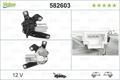 VAL-582603 Silecek Motoru (Arka) Citroen C2 (09/03/01/10)  C3  C3 Ii (04/02/01/11)  C4 (11/04/01/11)  Peugeot 3