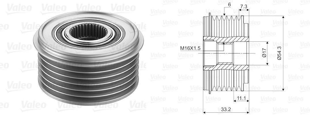 ABA-25100039 Alternator Kasnagi ( Peugeot   206 / 406 / Partner / Citroen   Berlingo 2.0hdi / Fiat   Scudo 2.0jtd