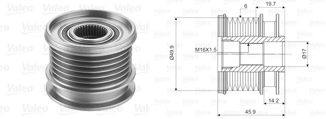 GAT-OAP7092 Alternator Kasnagi Mercedes Om646-Om651 Cdi / 204-205-212-222-172-447-639-906 Sprinter