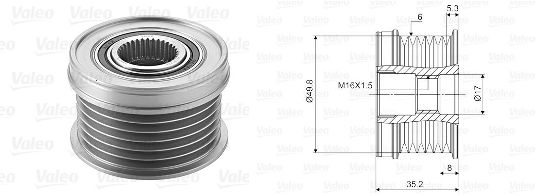 ABA-25750134 Alternator Kasnagi [Ssangyong Actyon 2.0xdi 07 Kyron 2.0xdi 05 Rexton 2.0xdi 2.7 12] [Ina Tip] [554 9.636.1]