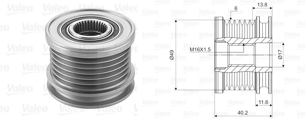 VAL-588095 Kasnak Rulmanli Alternator Renault Opel