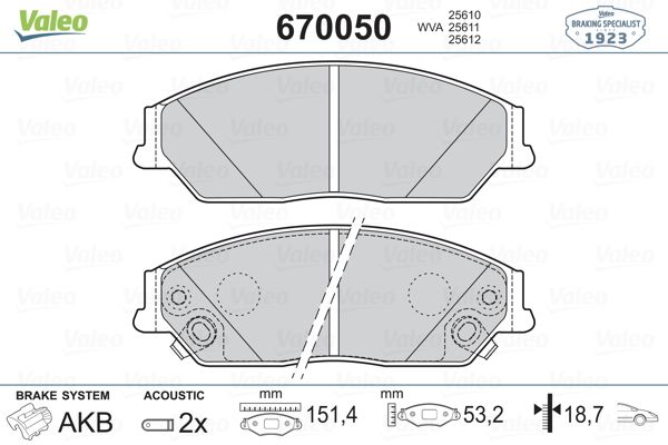 VAL-670050 Fren Disk Balatasi On Camry 2.4 3.5 06>11