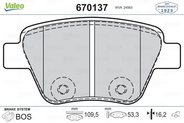 VAL-670137 Fren Balatasi Arka Golf Vi Jetta Iv Leon Altea Octavia Superb Yeti A1 A3